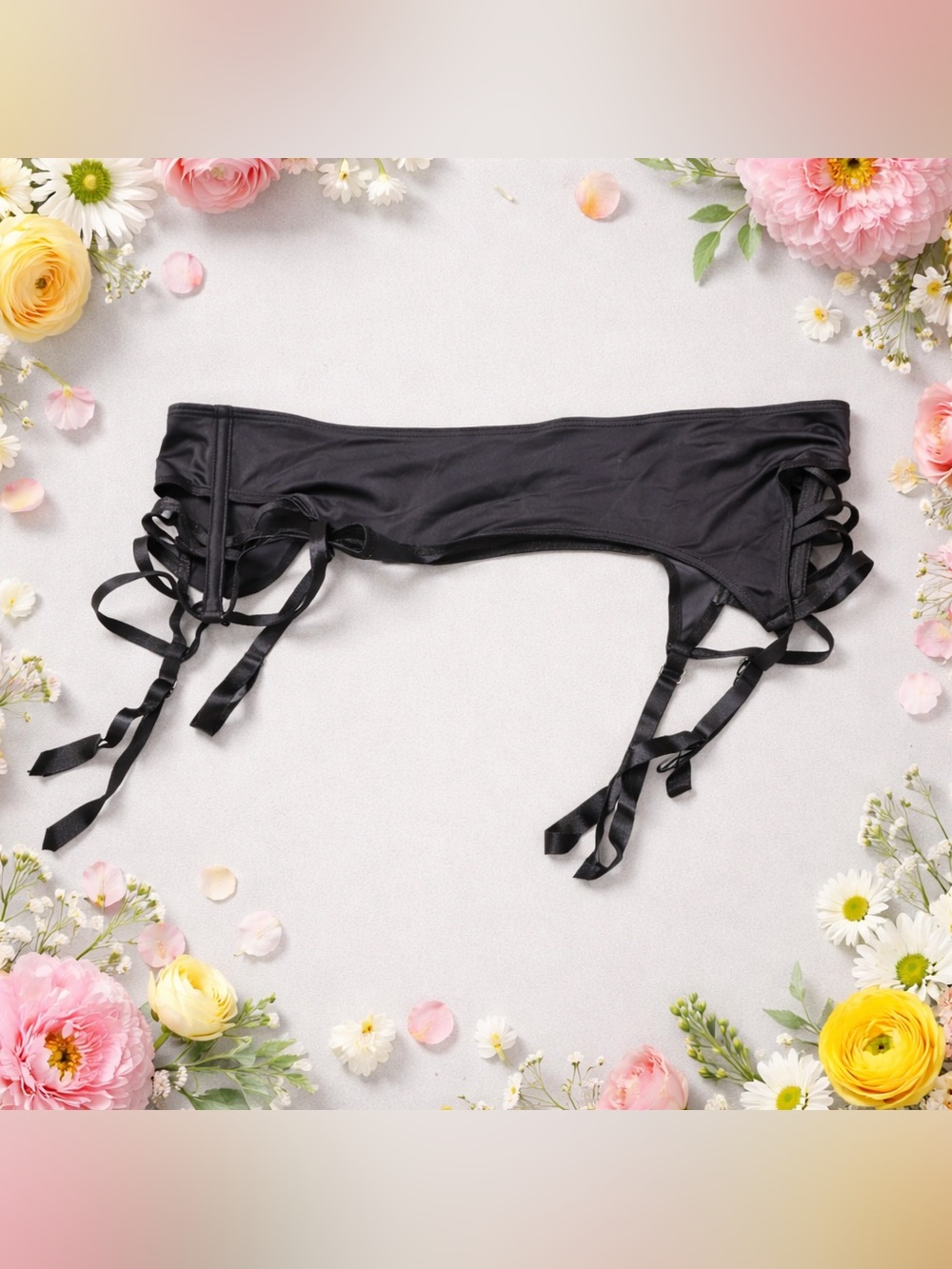 Silk & Satin Garter Belt - Size XL